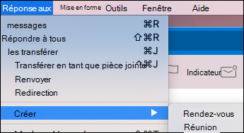 Créez un événement à partir d’un e-mail dans Outlook pour Mac.