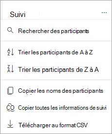 Trier et rechercher des participants