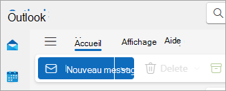 Capture d’écran du nouveau ruban Outlook