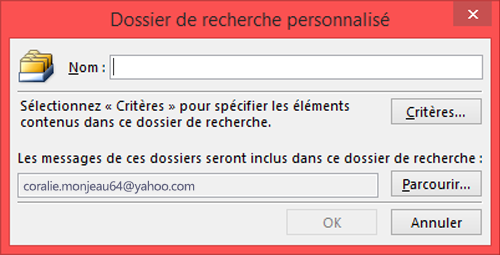 Saisissez un nom pour votre dossier de recherche