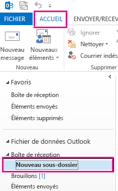Le sous-dossier est créé.