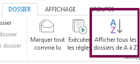 Organisez vos dossiers par ordre alphabétique en cliquant sur Afficher tous les dossiers de A à Z.