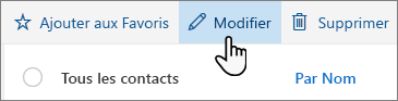 Capture d’écran du bouton Modifier le contact