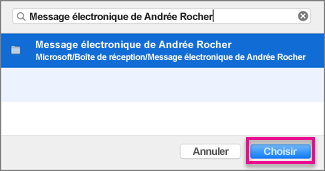 Rechercher et choisir un dossier