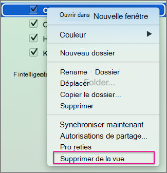 Supprimer de l’affichage