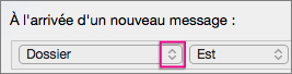 Cliquez sur les chevrons pour ouvrir la liste