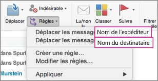Règles : Déplacer des messages...