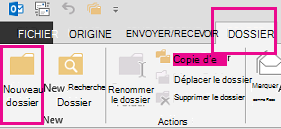 Dans l’onglet Dossier, cliquez sur Nouveau dossier.