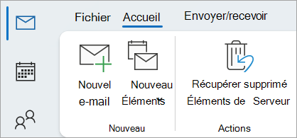 Sélectionnez Récupérer les éléments supprimés du serveur pour restaurer les messages qui ne se trouvent plus dans votre dossier Éléments supprimés.