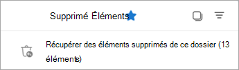 Sélectionnez Récupérer les éléments supprimés de ce dossier pour afficher le dossier Éléments récupérables.