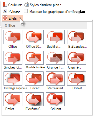 Modifier un effet de thème