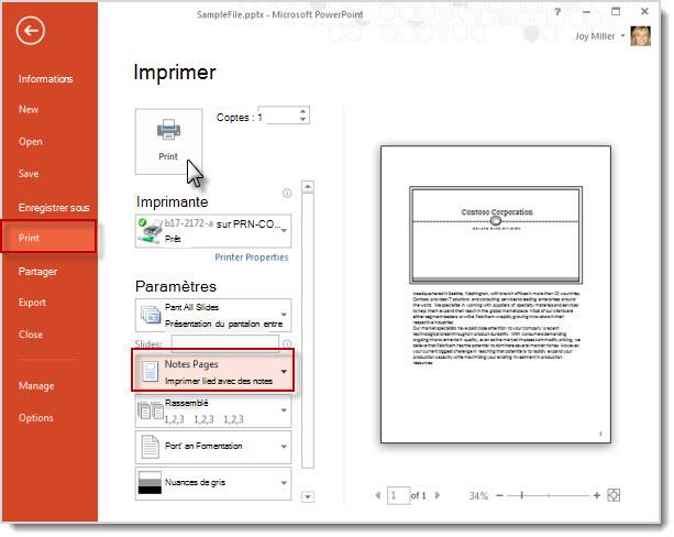 Imprimez vos page de commentaires