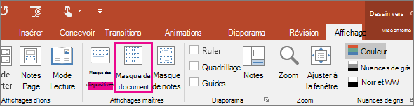 Mode Masque du document dans PowerPoint