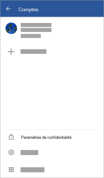 Capture d’écran montrant l’option Paramètres de confidentialité sur Android