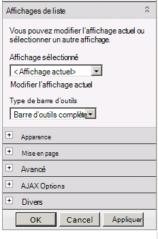 Menu Composant WebPart