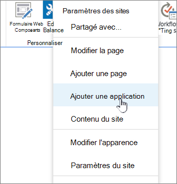 Ajouter une application (liste, bibliothèque)