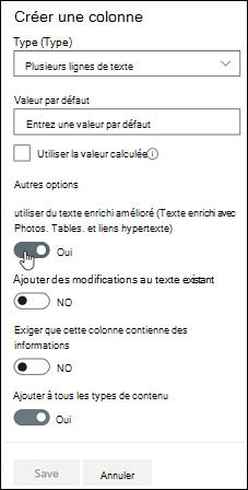 Utiliser du texte enrichi amélioré