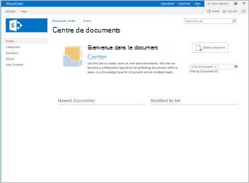 Modèle de site Centre de documents