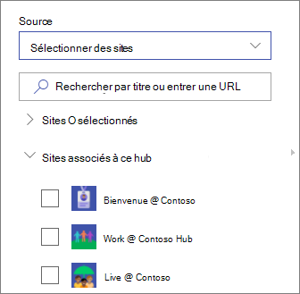 Sélectionner des sites