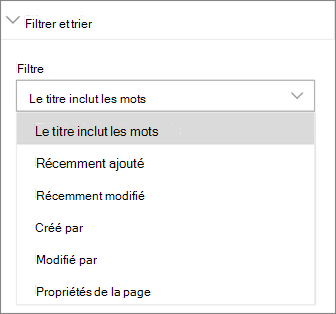 Filtre et tri des actualités