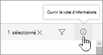 Ouvrir le bouton du volet d’informations mis en évidence