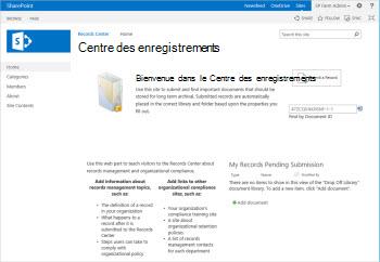 Modèle de centre des enregistrements