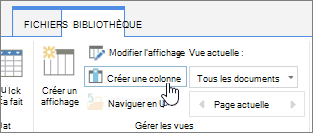 Lien créer une colonne dans la bibliothèque SharePoint Online