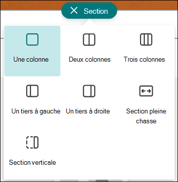 Disposition de la section