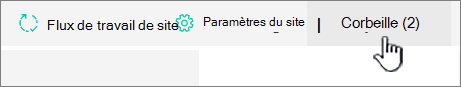 Bouton Recycler de la page Contenu du site SharePoint Online