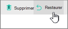 SharePoint Online - Bouton Restaurer mis en évidence