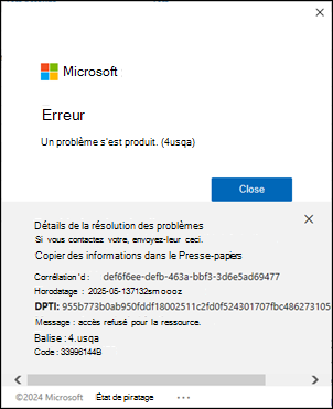 Erreur de connexion Outlook classique 4usqa