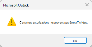 Erreur d’autorisations d’Calendar partagé Outlook