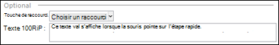 Liste déroulante des touches de raccourci dans Outlook