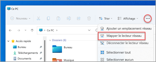 Où trouver Map Network Drive dans l’Explorateur de fichier Windows 11