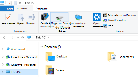 Capture d’écran de l’Explorateur de fichiers