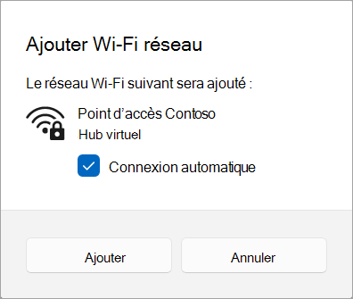 Ajout d’un réseau Wi-Fi à Windows 11.