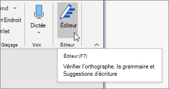 Dans l’onglet Accueil, sélectionnez Rédacteur, ou appuyez sur F7 pour ouvrir le volet Rédacteur.
