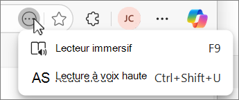 Capture d’écran du menu déroulant du bouton Plus d’action.