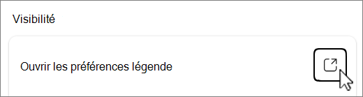 Capture d’écran du bouton Ouvrir légende préférences.