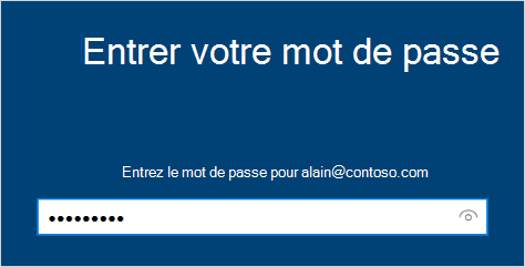Écran Entrez votre mot de passe