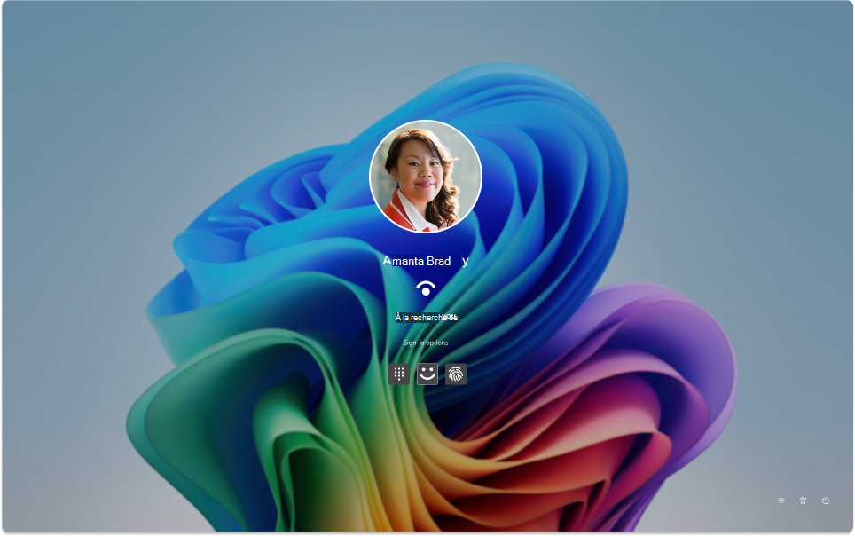 Capture d’écran de l’écran de connexion Windows 11.