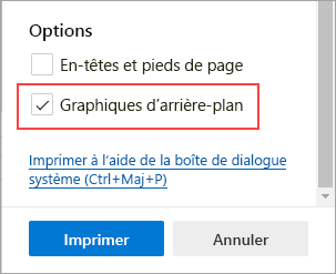 Sélectionner des graphiques d’arrière-plan