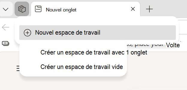 Capture d’écran du nouvel espace de travail.