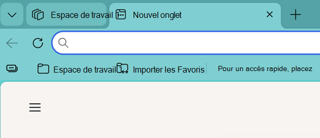 Capture d’écran de l’ouverture d’un espace de travail.