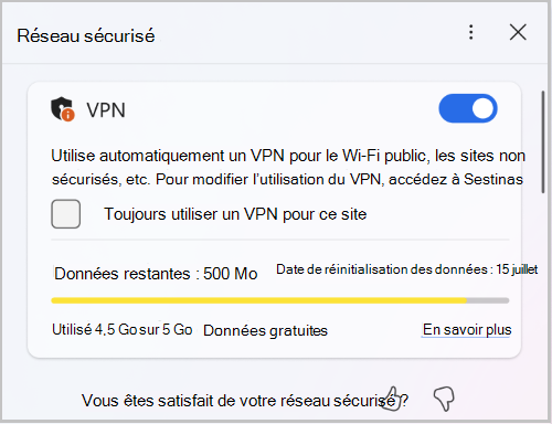 Capture d’écran de la limite de données réseau sécurisées Edge