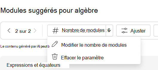 Effacer le paramètre