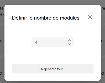 Définir le nombre de modules