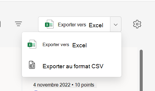 Capture d’écran de l’exportation.