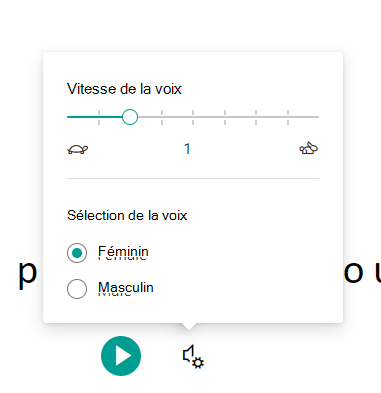 Capture d’écran des paramètres vocaux.