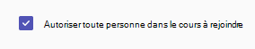 Tout le monde dans le cours peut participer à la case à cocher